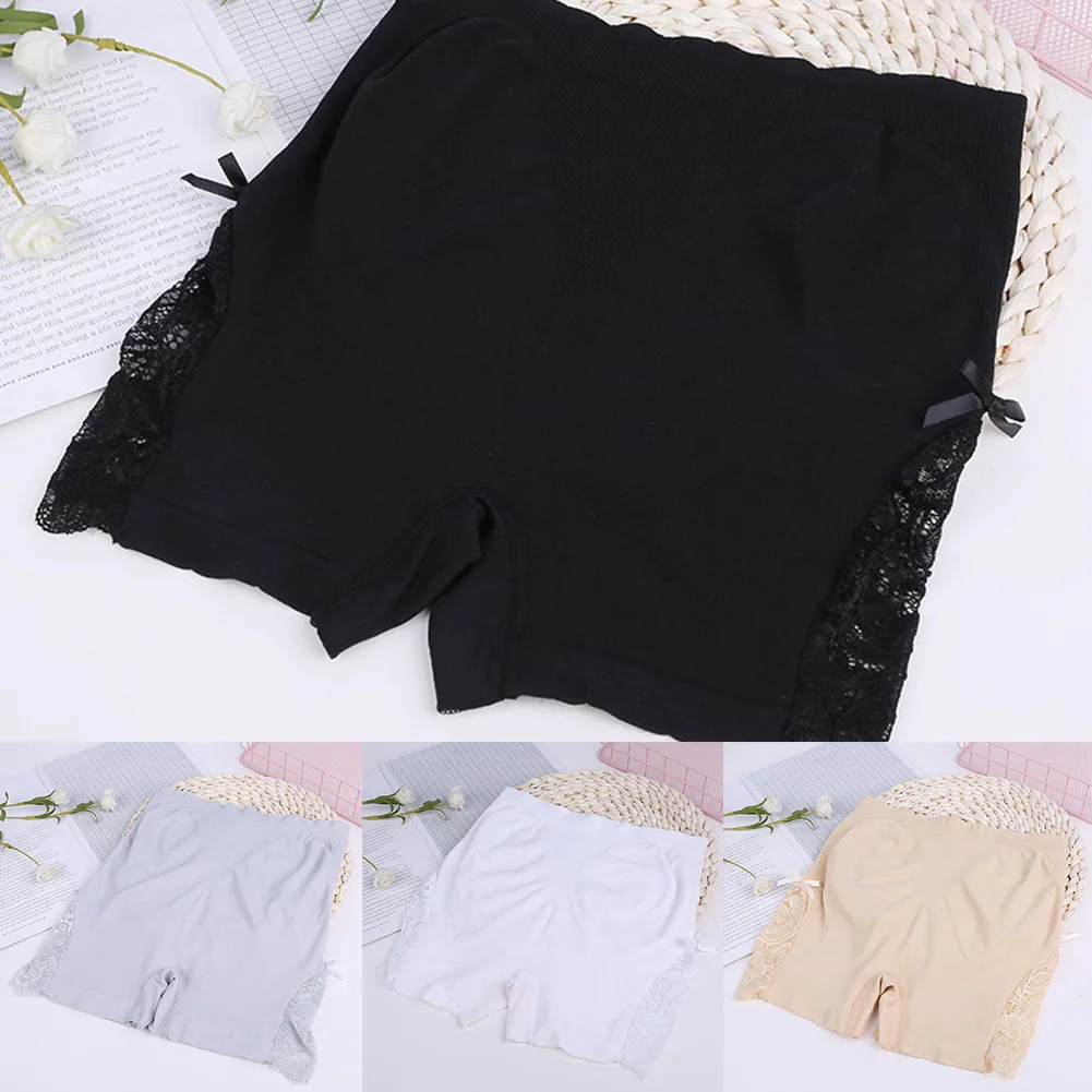 

For Women's Mid Waist Underwear Lace Safety Pants Made with Breathable Nylon and Spandex Blend Comfortable Fit