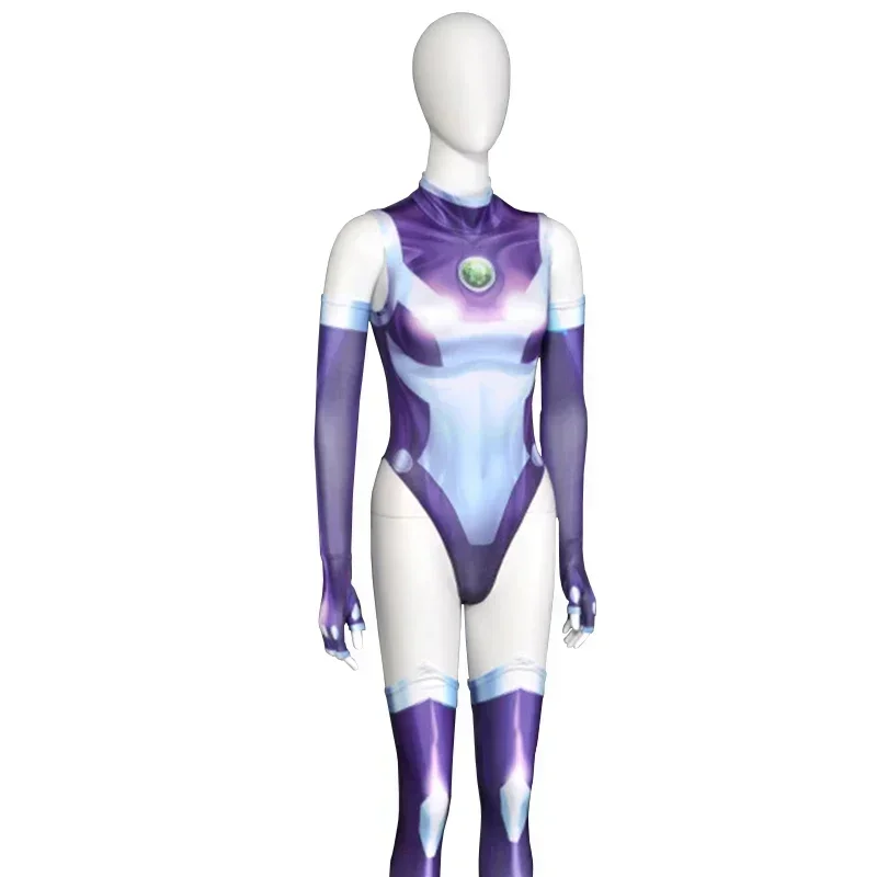 Cosxin Teen Titans super-héros Starfire Koriand'r combinaison Cosplay Costume Zentai body Halloween fête Costumes pour femmes Aldu