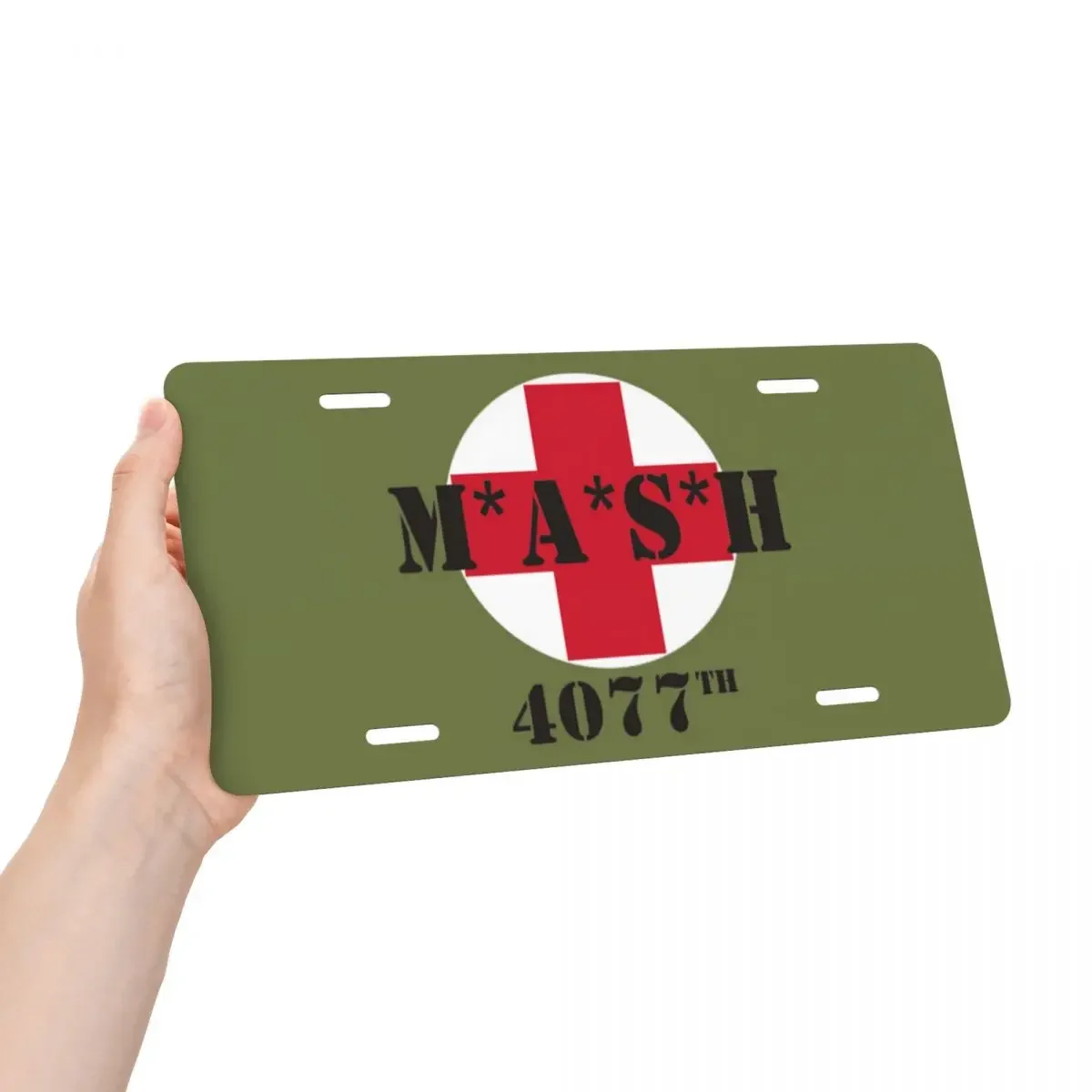 US Army Medic Mash 4077 License Plate Cover Alan Alda War Aluminum Metal Novelty Decorative Car Front License Plate Vanity Tag