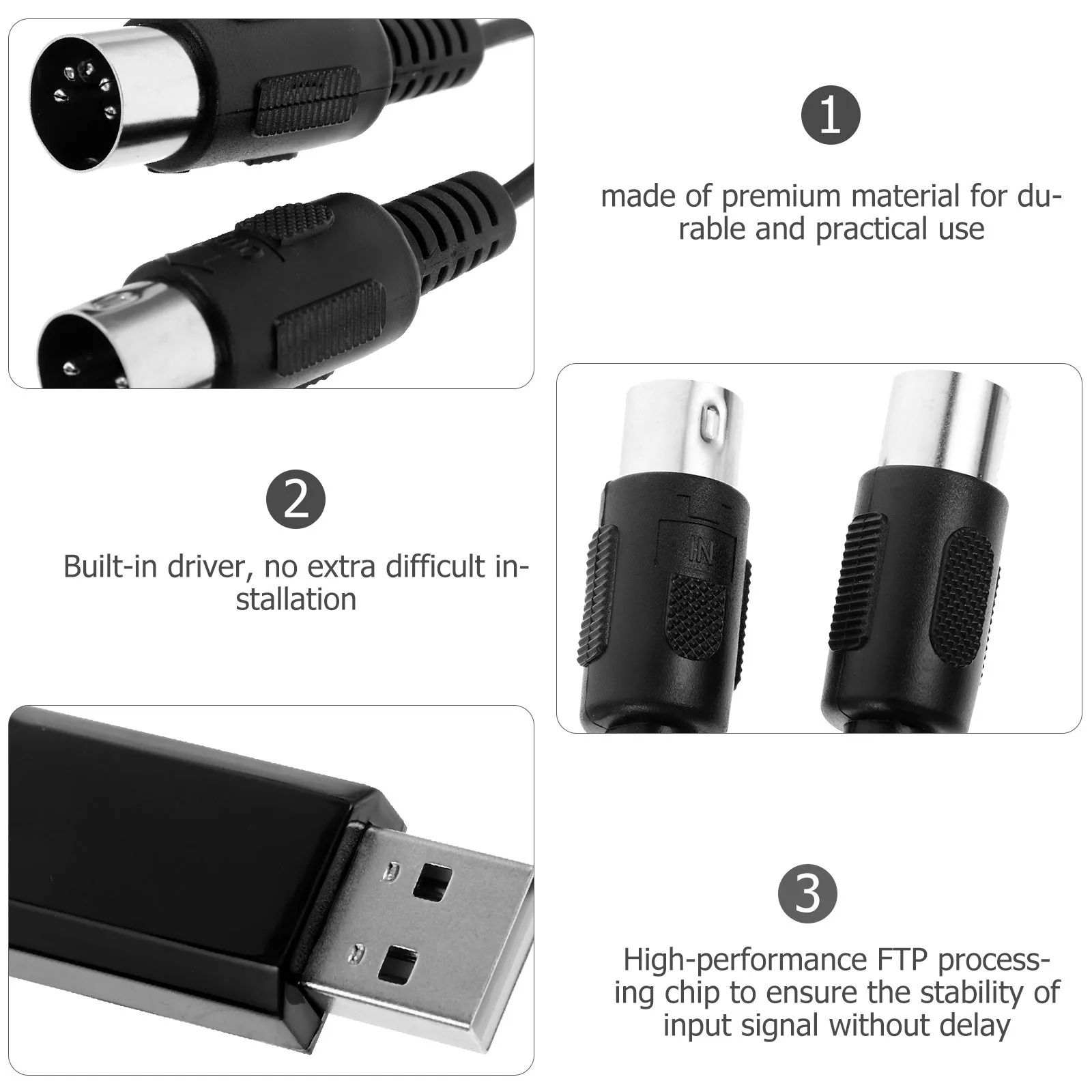 Usb Midi Cable 2M P… - image