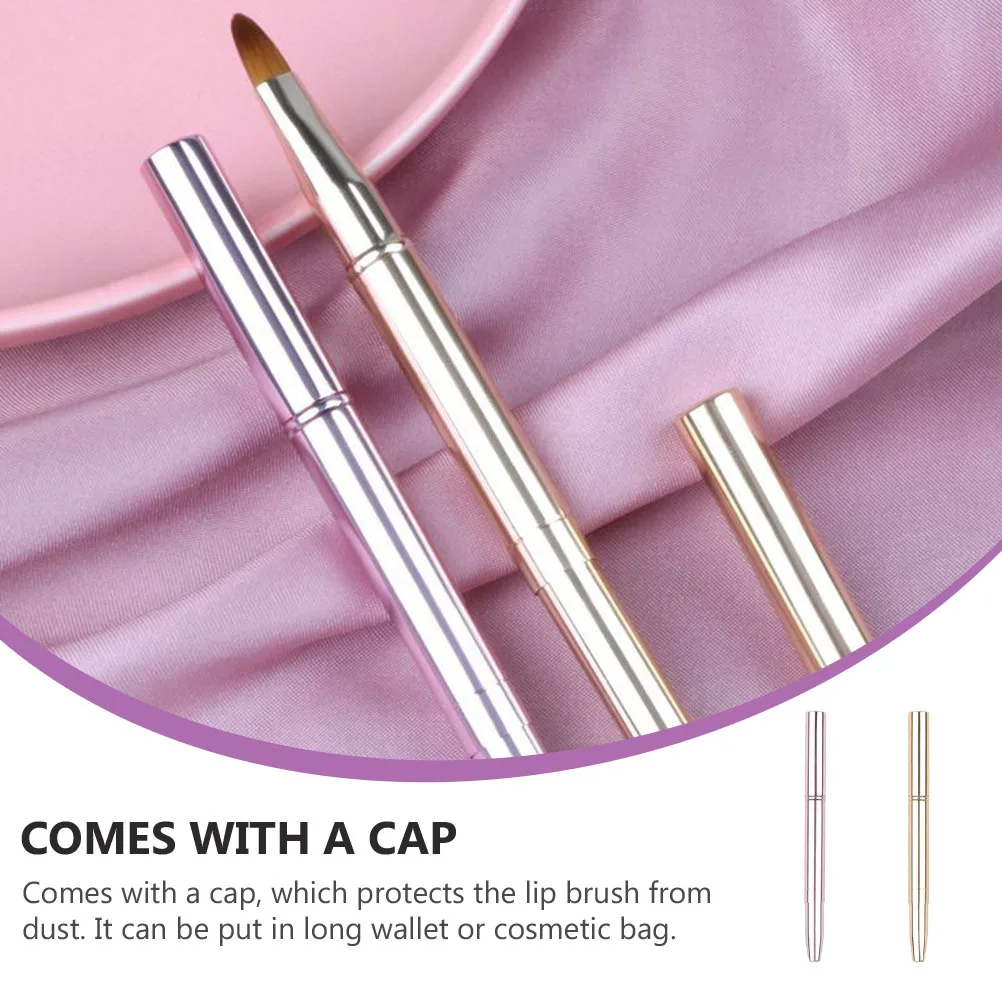 2 uds pincel de labios herramientas de maquillaje compacto portátil para mujeres niñas regalo aplicador de brillo de labios accesorios de maquillaje cepillo