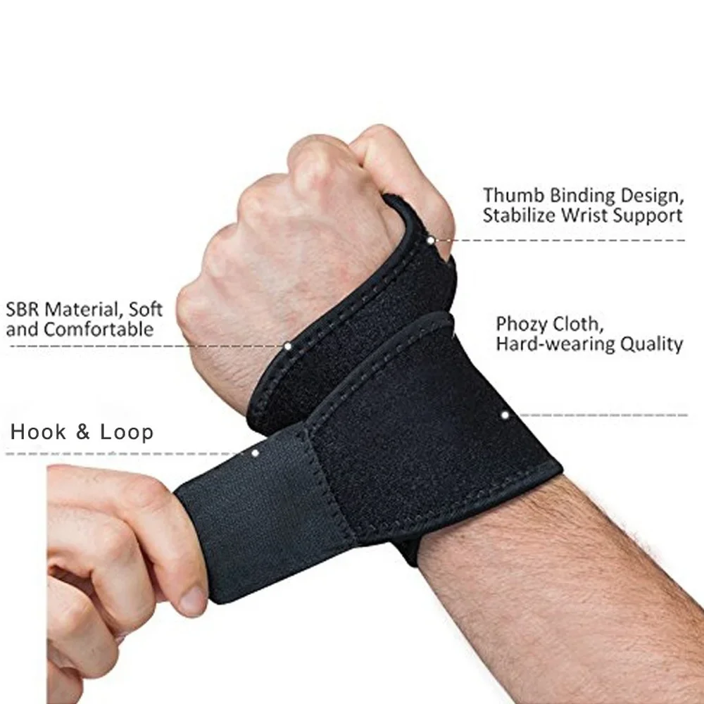 GOMOREON 1Pcs Wrist Guard Band Brace Support Carpal Tunnel Pain Wraps Bandage Fitness Wristbands