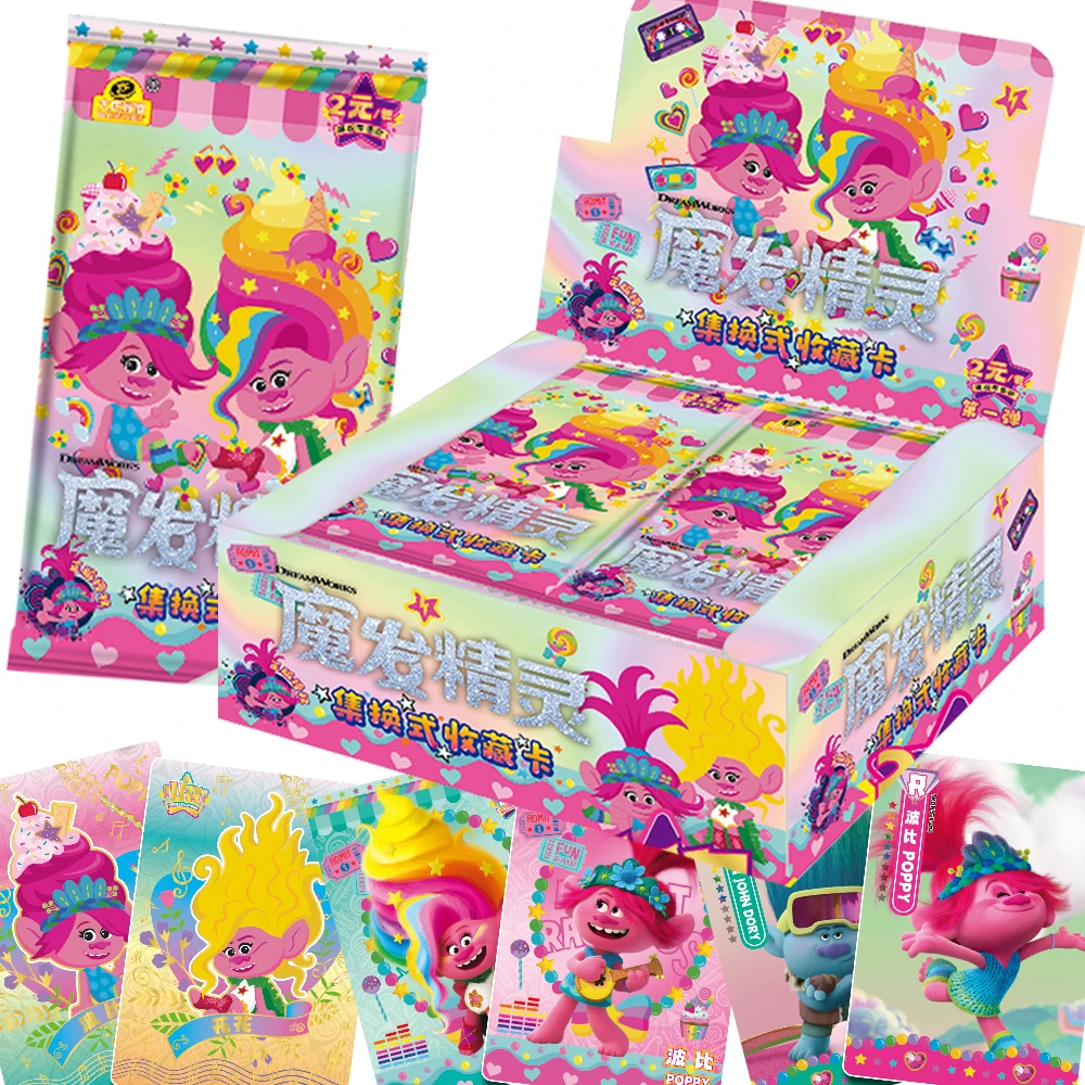 

DreamWorks Коллекционные карты для тролей для мальчиков и девочек VIVA Poppy, милый эльф, анимация, мечтательные сказочные персонажи, карты, праздничные подарки