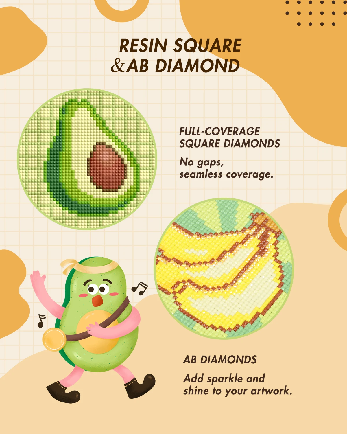 ForeverYoung DIY Diamond Painting Kits Fruit Diamond Art Kits Mini Square Drill Postkaarten, voor beginners, cadeau, kamerdecoratie