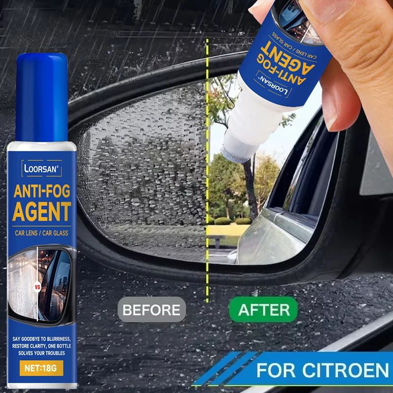 Loorsan 18g Car Glass Anti-Fog Agent Rain Repellent Spray For Windshield Rearview Mirror Improve Driving Safety Visibility