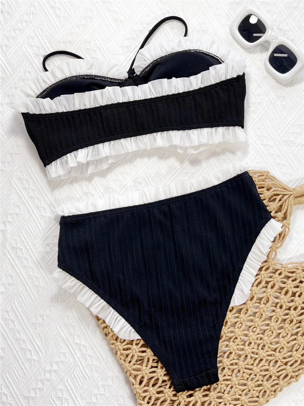Sexy Black Bandeau Swimsuit wi - đánh giá và giá Swimsuit Bikini Ruched