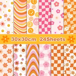 24pcs Little Daisy Scrapbook Paper Party Gifts Decorative Packing Craft Wrapping Papers 30*30cm