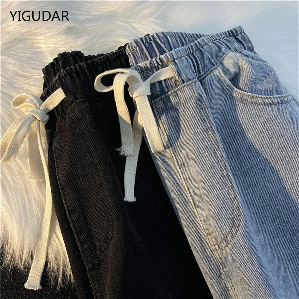 

Wide Leg Cargo Pants 2025 Streetwear Baggy Jeans New Spring Autumn Men Korean Fashion Loose Straight Male Brand Clothing Black