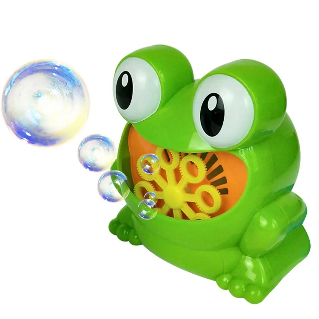 Portable Frog Automatic Bubble Blower Making Machine Camping Picnic Toys