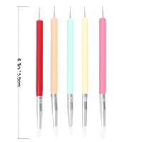 5Pcs Double Head Silicone Nail Brushes Lightweight Manicure Painting Tools Professional Home Use Gift Choice Fine Details