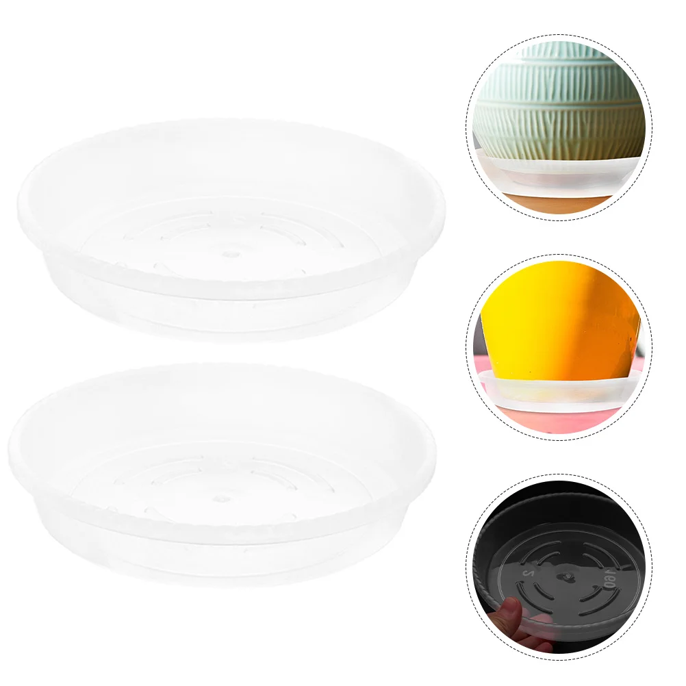 

10Pcs Round Plastic Plant Saucers Multi Use Pot Plates Leak Proof Trays for Indoor Outdoor Plants Water Catcher Design