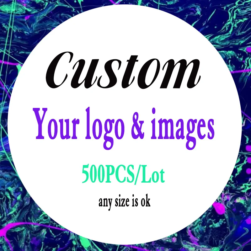 

500PCS personalized custom company logo packaging name party wedding birthday printing bag box stickers