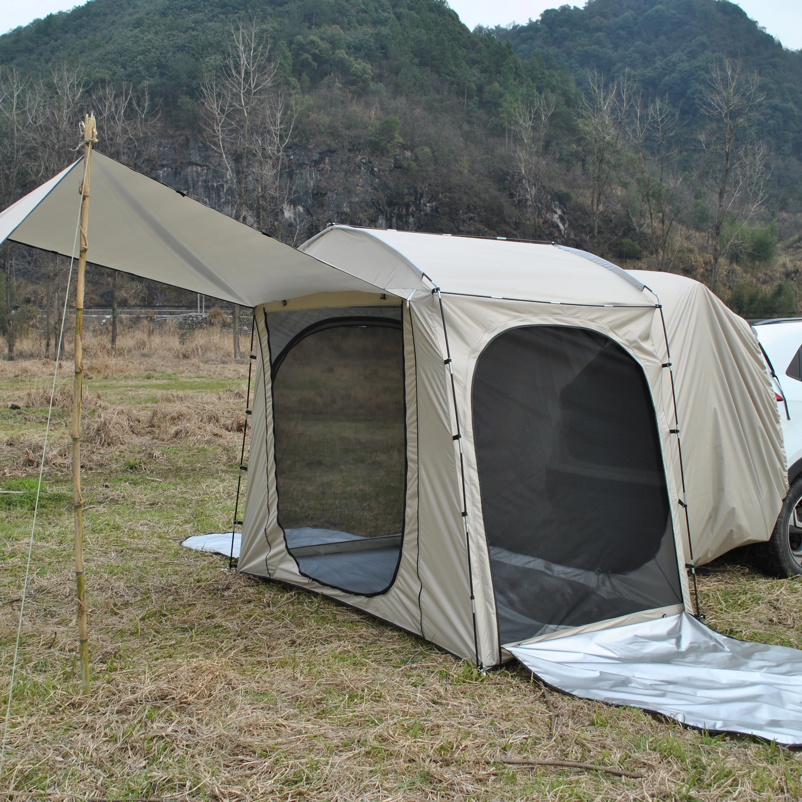 Waterproof Car Tent with Awning, Tailgate Shade, Vehicle SUV Tent, Can Be Used without Car, Tailgate Tent