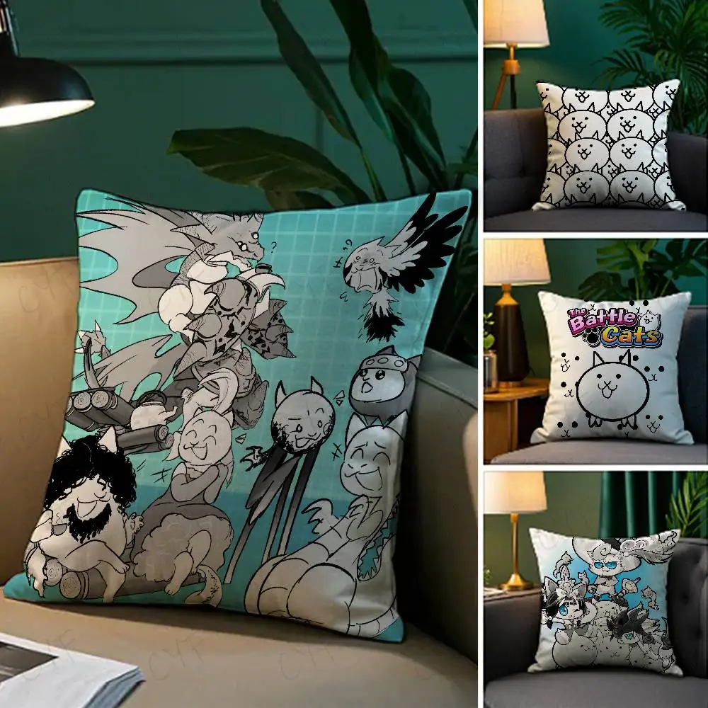 

The B-Battle Cats Pillow Case Custom Printed Brushed Fleece Pillow, Baby Skin-Touch, Eco-Friendly Dye-Sublimation Cushion for Ho