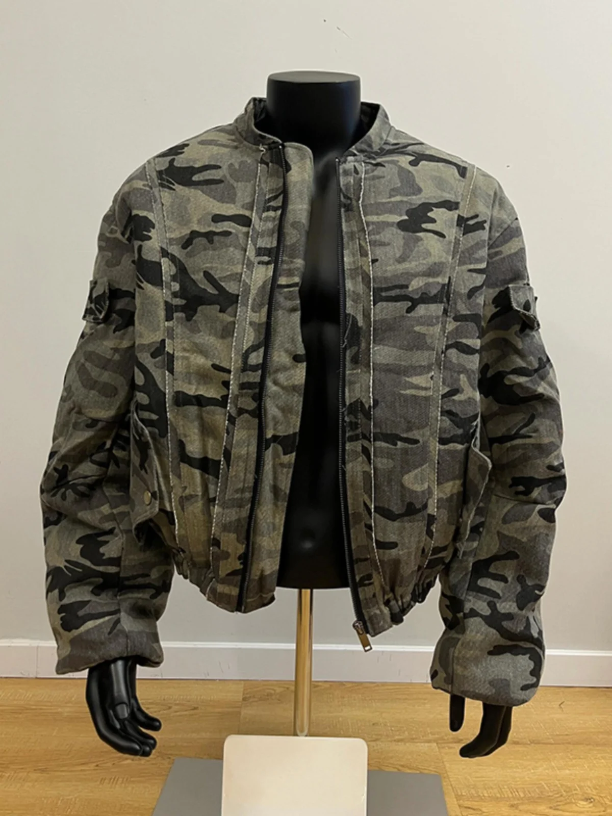 

Retro American Camouflage Cotton Jaet Men's Autumn Winter Thiened Sli Warmth Outerwear ort Sle High Quali