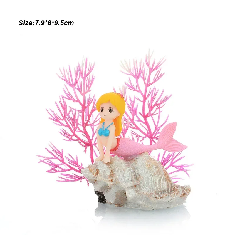 Resin Multi-style Coral Mermaid Used To Decorate Fish Tank Landscape Scenery Aquarium Decoration Miniature Landscape