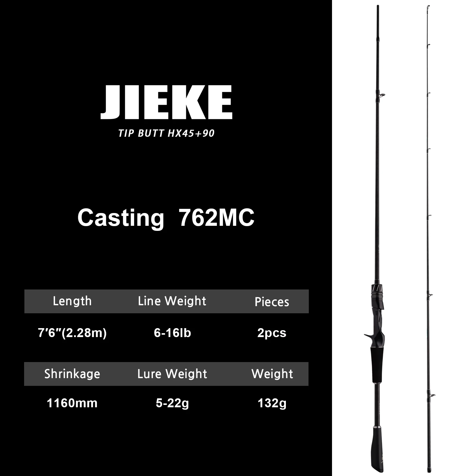 PURELURE JIEKE 7FT 8FT High-Carbon Spinn- und Casting-Angelrute Universal für Weitwürfe mit Fuji-Zubehör Schnelle Aktion