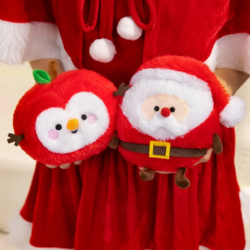 18 cm Weihnachtstier-Apfelbaum, Weihnachtsmann, Festival, zarte süße Puppe, gefüllt, superweich, Neujahrsparty-Geschenke
