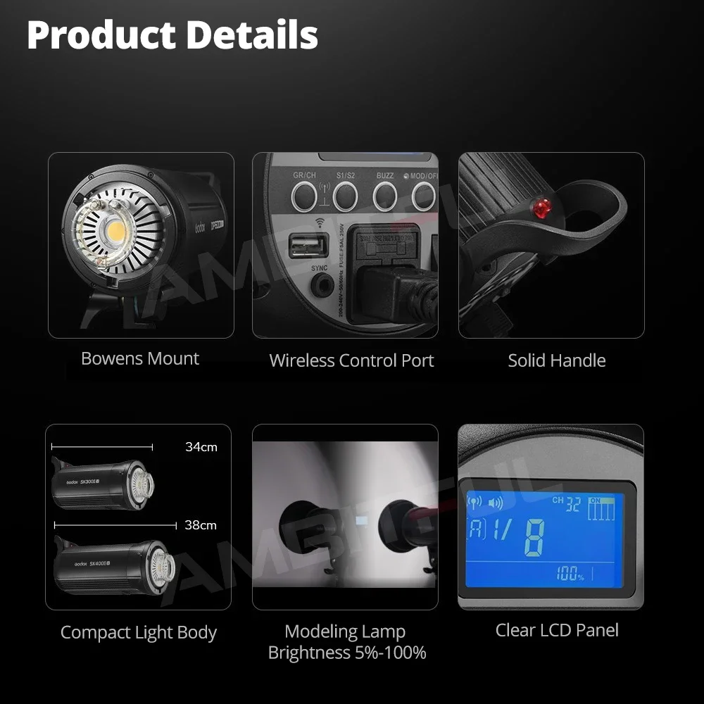 Originale SK400IIV Studio Flash Strobe Light Photography 400W flash light flash