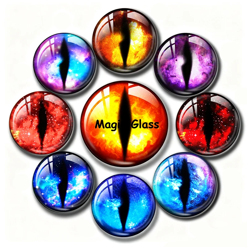 8mm 10mm 12mm 20mm 25mm 30mm 35mm 50mm Photo Glass Cabochon Settings Round DIY Jewelry Accessories Cameo Space Universe Eyes