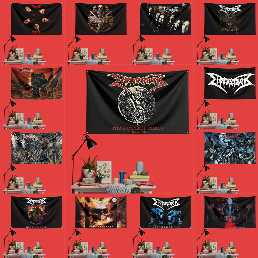 

Dismember Inspired Rock Music Flag 3x5 FT 90x150cm Polyester Decorative Banner Tapestry For Music Fans Bedroom Wall Decoration