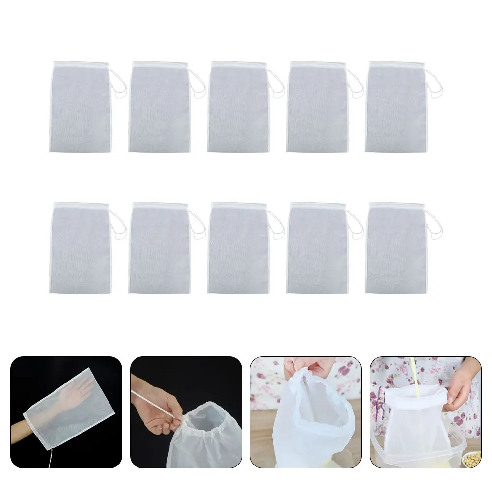 

10pcs Filter High Temp Resistant Strong Filtration Premium Material Simple Design Mesh Bag for Milk Tea Juice for Tea