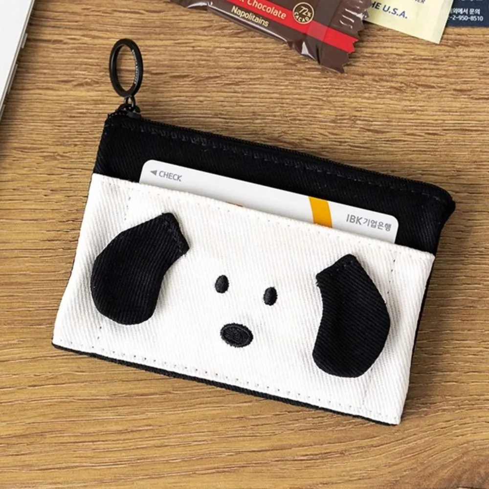 Korean Style Cartoon Coin Purse Earphone Bag Cartoon Animal Cute Card Bag Wear-resistant Fashion Foldable Change Pouch