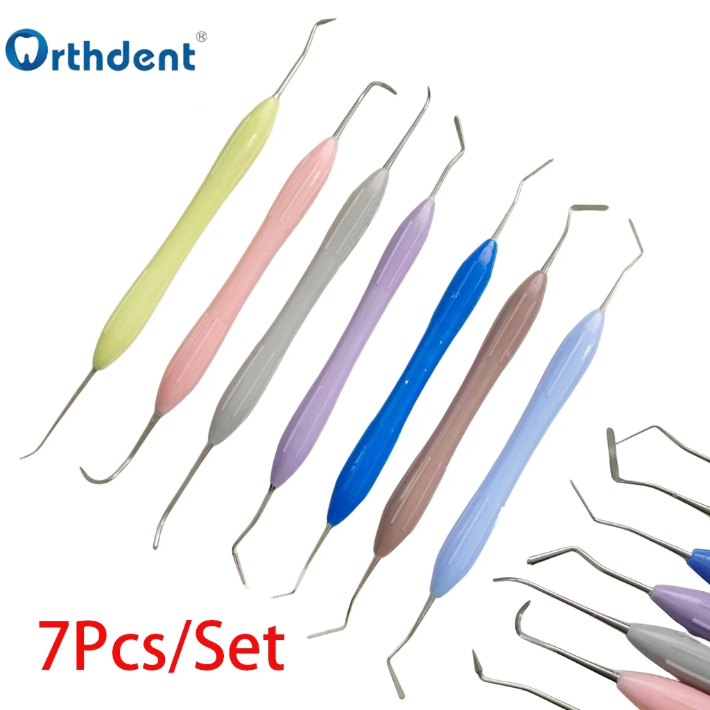 7 Pcs Dental Composite Resin Filling Set Spatula Knife Silicone Handle Spatula Aesthetic Restoration Dentisty Products Dentist