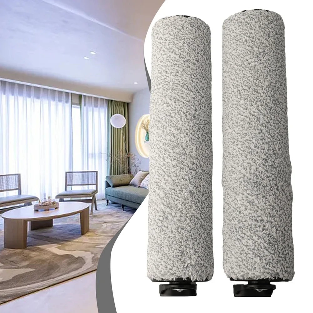 B06B-For Tineco Ifloor 2 Wet Dry Cordless Vacuum Replacement Roller Brush 2 Pack Deep Clean Fibers Powerful Stain Removal Compat