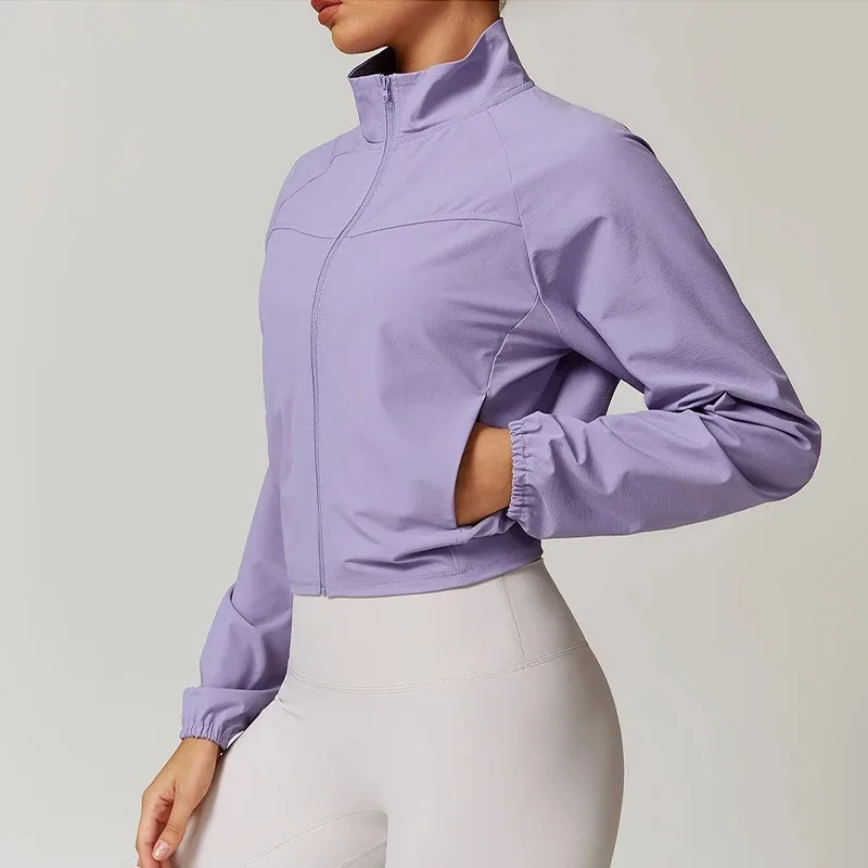المرأة سترة يوجا الجري تجريب سحاب أكمام طويلة الصالة الرياضية ملابس رياضية سريعة الجافة أكتيفيوير ملابس خارجية ملابس رياضية 2025
