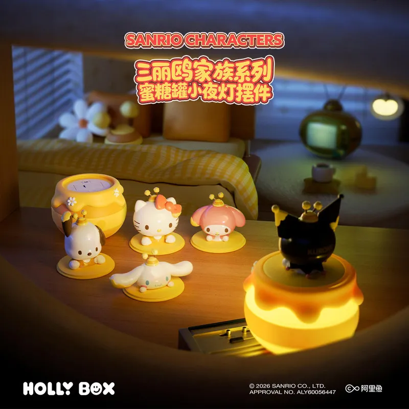 

Sanrio Characters Honey Jar Night Light Ornament Kuromi Hello Kitty Cinnamoroll My Melody Desktop Decoration Gift