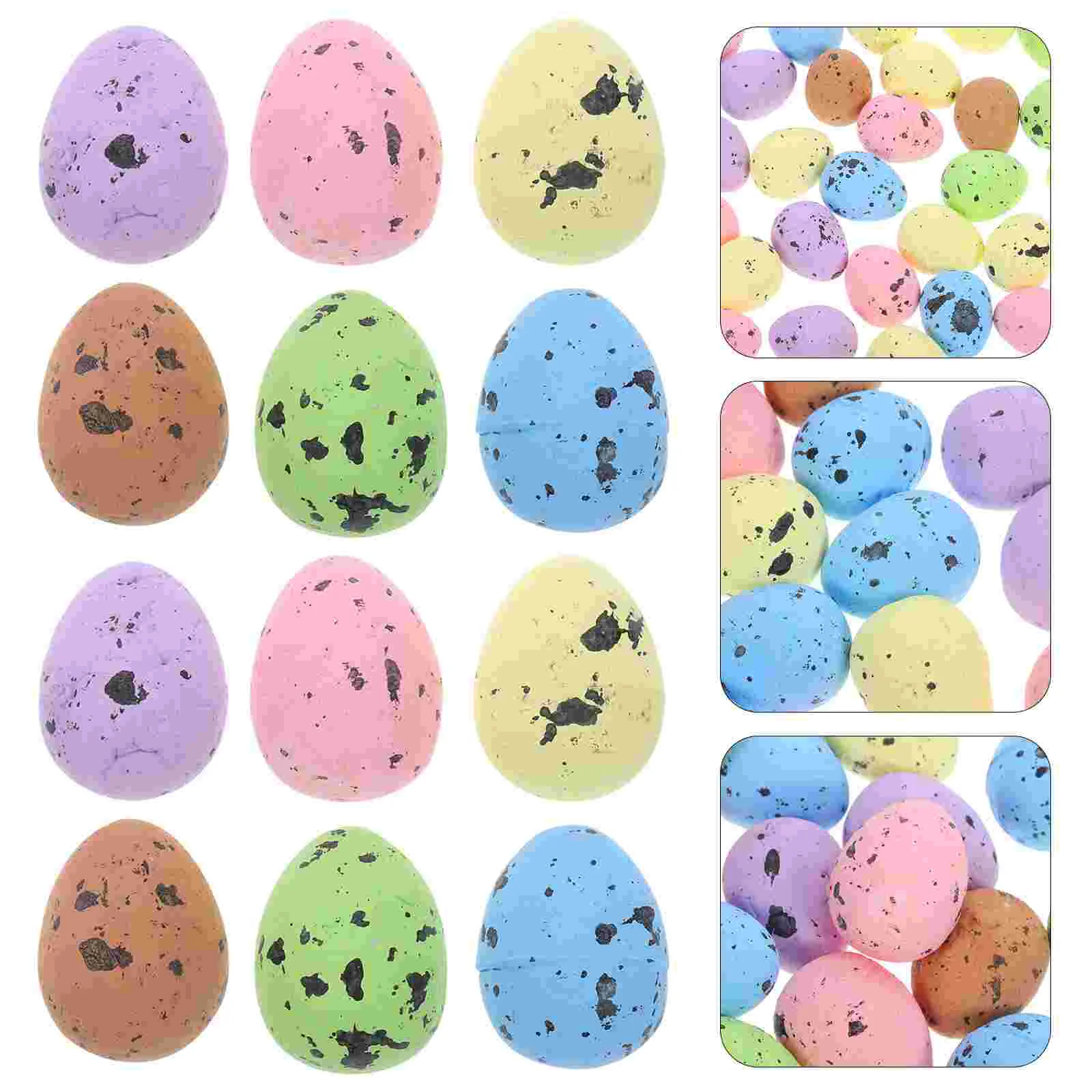 100 Pcs Bird Egg Decorations Mini Eggs DIY Crafts Graffiti Filling Simulation Easter Foam Toddler