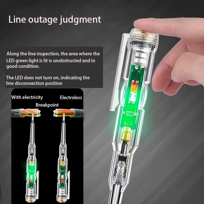 Electrician Dedicated Intelligent Induction Dual Color LED Color Light Electric Pen, Electrical Testing Zero Live Test Pen