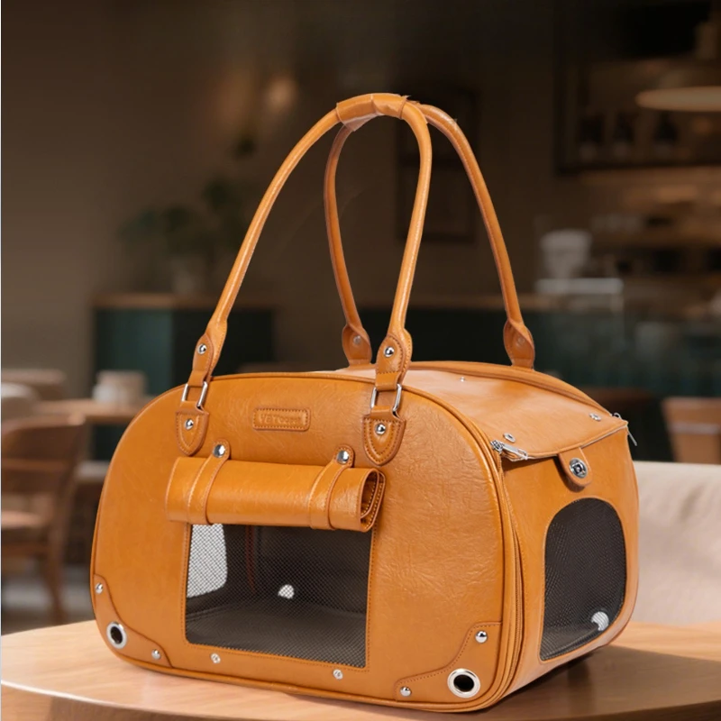 ペットバッグ 防水PUレザー 猫 犬 ペットハンドバッグ ポ - Travel Bags のレビューと価格