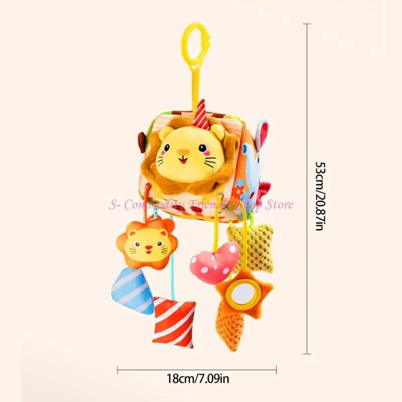 85AE Multiuse Infant Stroller Wind Developmental Toy With Soothing Sounds Hanging Decors Rattle Toy For Newborns Crib