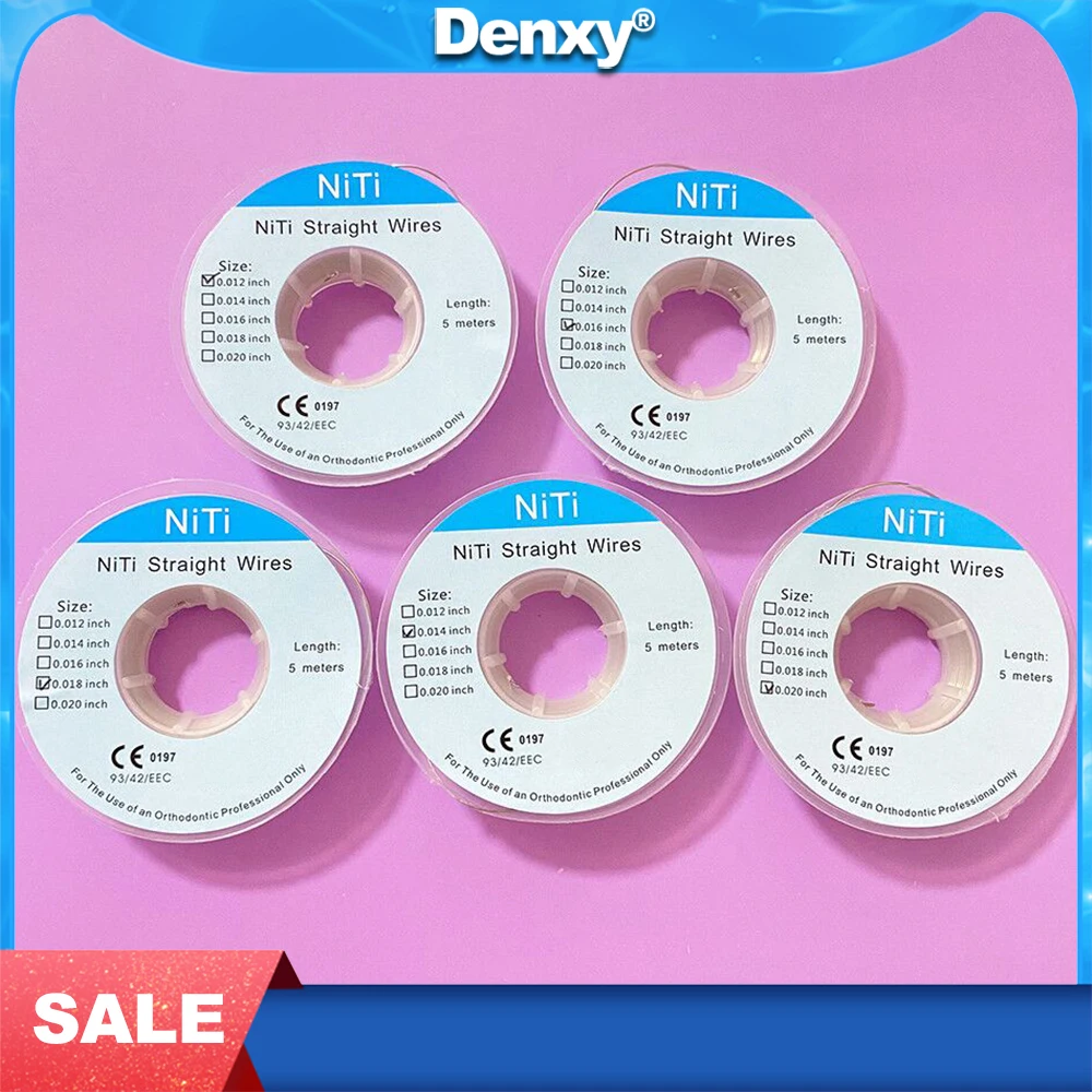 

DENXY 3 рулона ортодонтическая прямая проволока NiTi 5 м/рулон, стоматологический кронштейн, арочная проволока, высококачественные сверхэластичные материалы для стоматолога