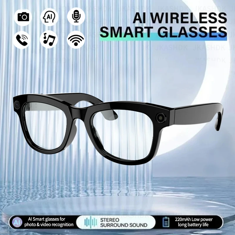 

Умные очки M01 для мужчин и женщин: новые, с ИИ-наушниками, HD 1080p, поляризованные солнцезащитные очки, запись видеоконференций, безопасность, спорт, видеокамера DVR