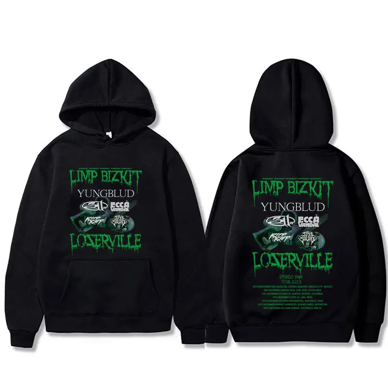

Rock Band Limp Bizkit Loserville Tour 2025 Hoodie Male Vintage Casual Fleece Cotton Pullover Men Women Fashion Oversized Hoodies