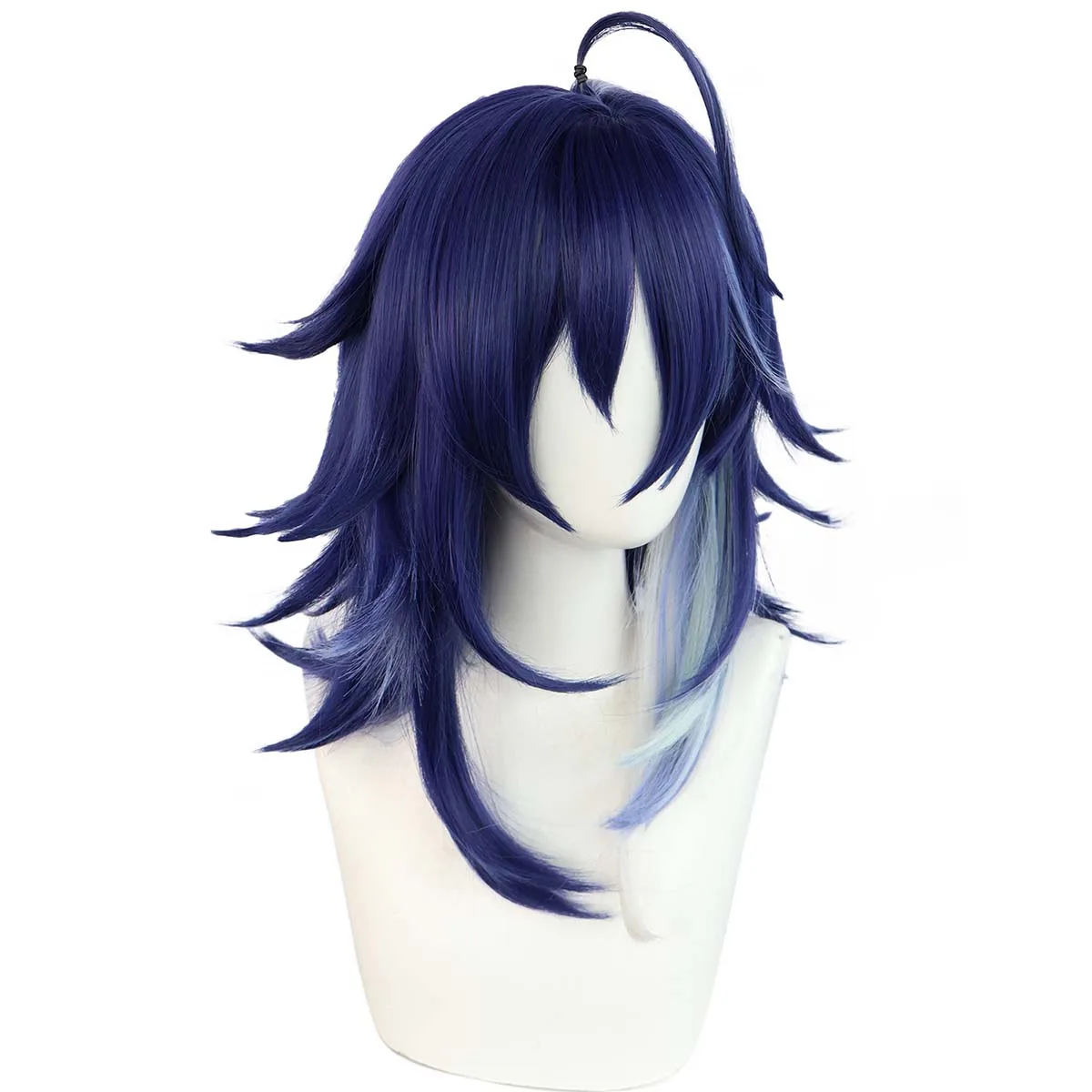 2026 quality Goods Halloween Party Game Genshin Impact Cosplay Ororon Short Blue Hair Wig