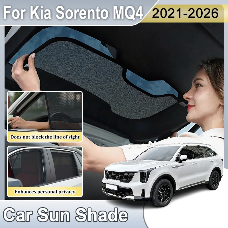 

Car Window Sunshade For Kia Sorento MQ4 2022 2021-2026 Curtain Mesh Heat Insulation Windshield Curtain UV Protection Accessories