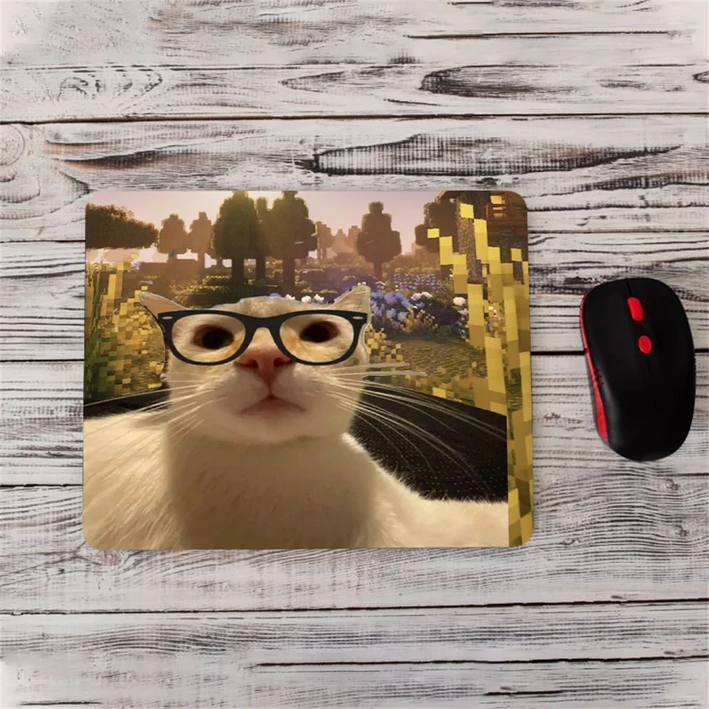 

Cute Cat Mouse Pad Aesthetic Desk Accessories Desk Pad Rubber Base with Stitched Edge Mousepad Non-Slip Deskpad for Office