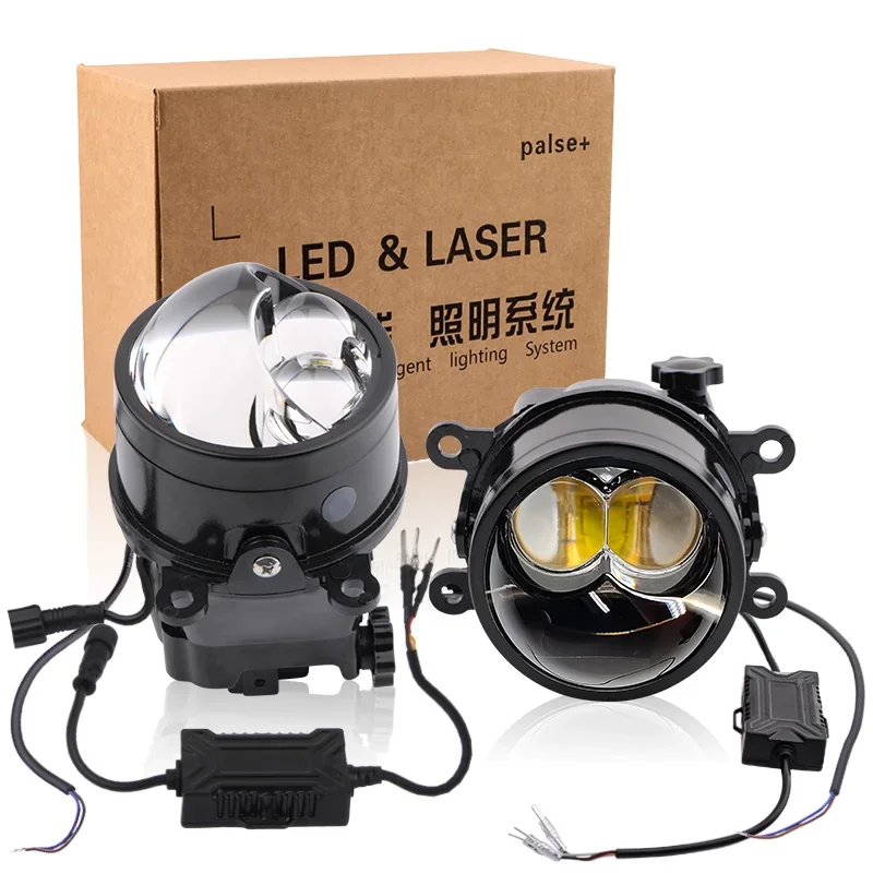 

3.0Inch led headlight fog lamp H11 HB3 9005 bi led lens Projector Yellow light 3000K led laser fog light