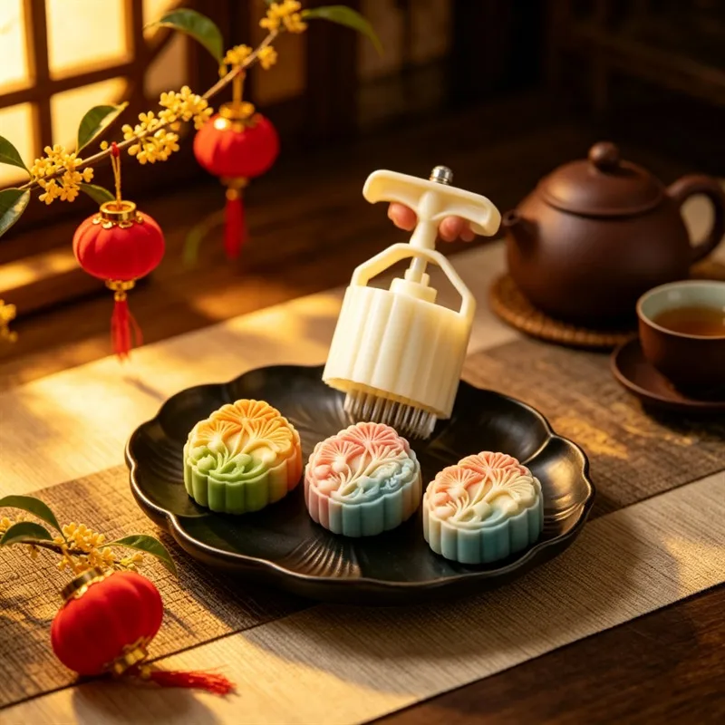 Mooncake Mold Ginkgo Leaf Hand Press Food Grade Pastry Mold Mung Bean Cake Snacks Home Baking Tool DIY Cookie Stamp Kitchen Mold