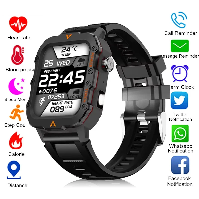 2025 neue Männer Sport Smart Watch 1,71 Bildschirm Blut Sauerstoff Bluetooth Sprechen Uhr Multi Sport LED Taschenlampe Outdoor Smartwatches