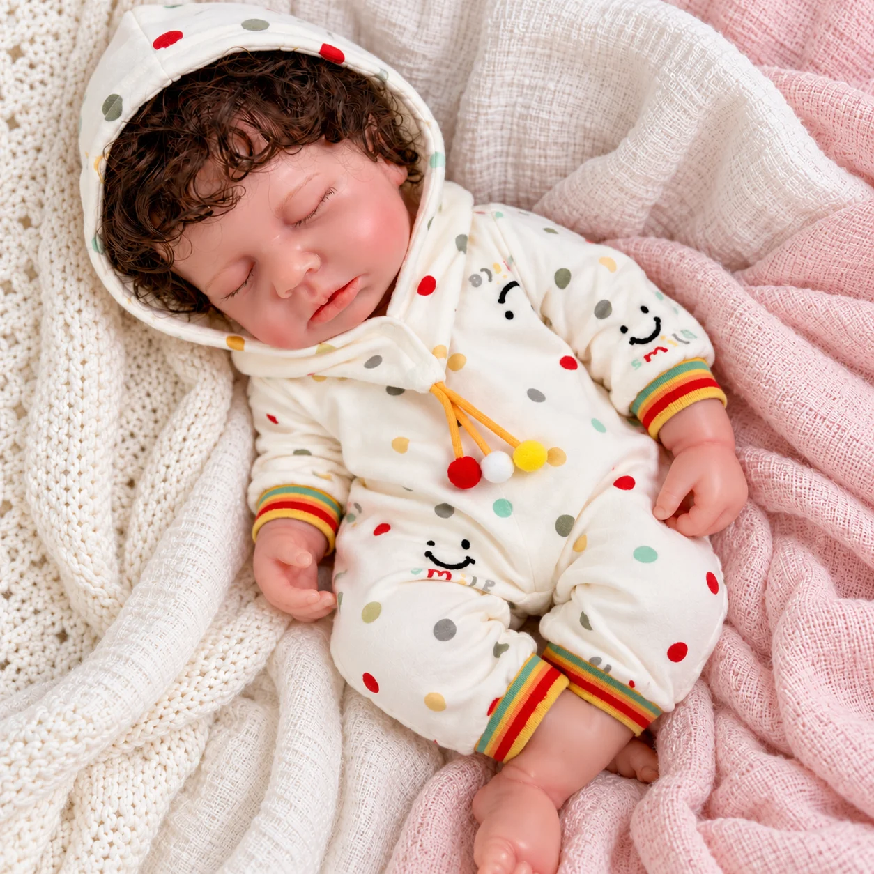 18Inch Full Body Solid Silicone Reborn Baby Doll Girl Hand‑Rooted Hair Handcrafted Lifelike Newborn Collectible Art Display Gift