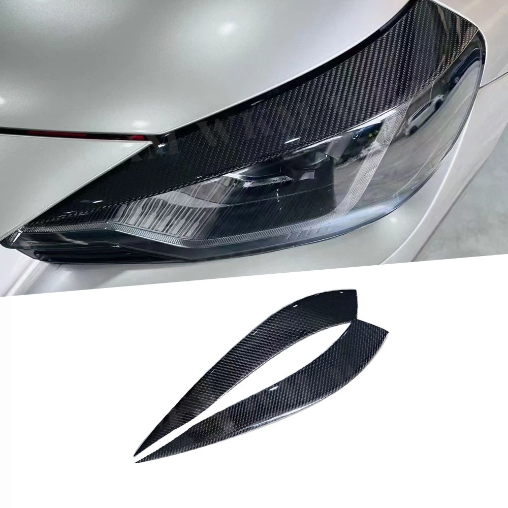 

1pair Real Carbon Fiber Car Headlights Eyebrow Eyelids Trim Cover For BMW 2 Series G87 M2 Car Accessories