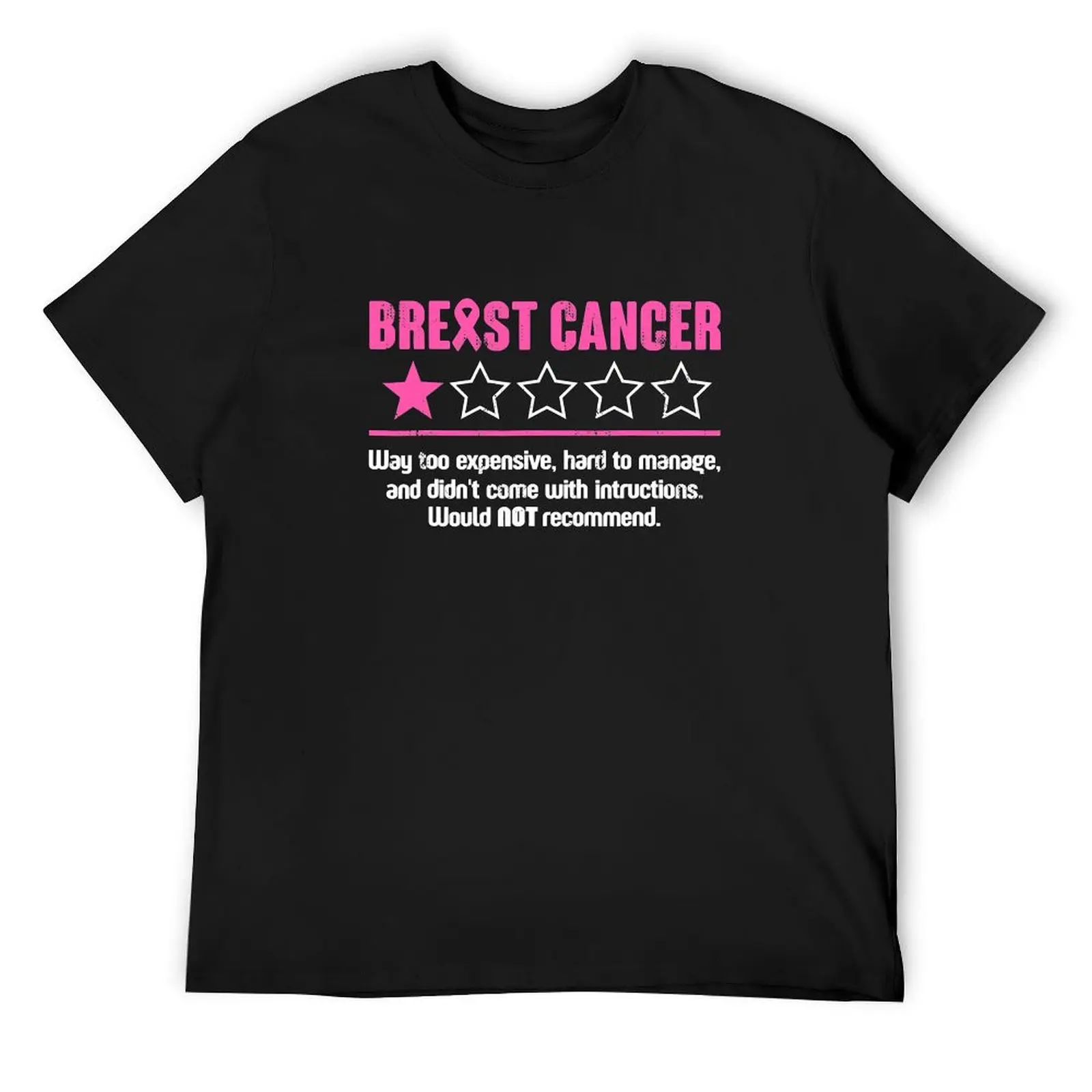 

Breast Cancer BadF Review 1 Star unny T-Shirt funny shirt cotton oversizeds cotton graphic tees tee shirts for men