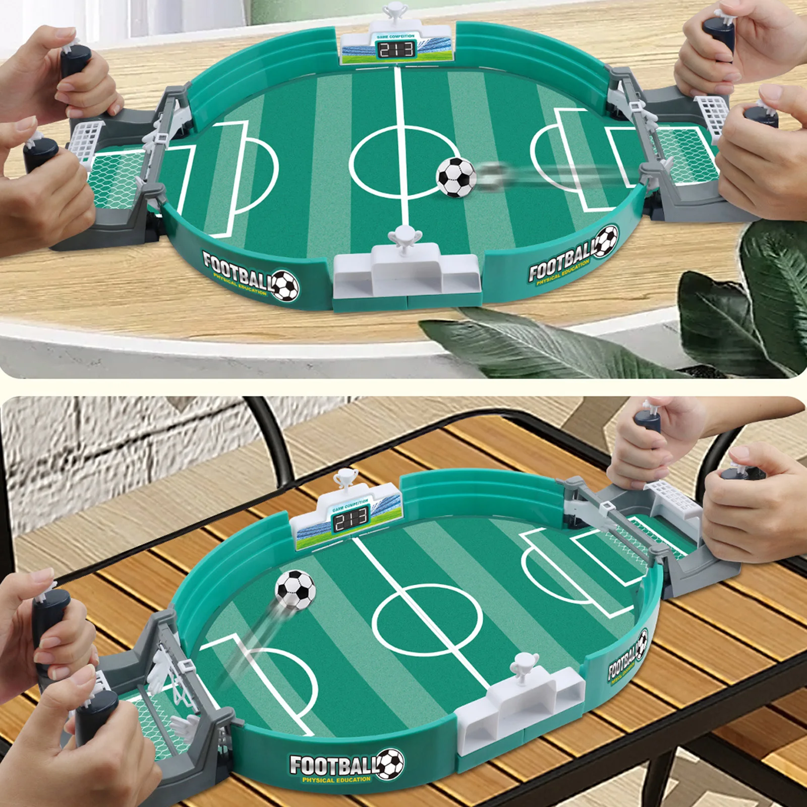 Portable Childrens Football Battle Table with 2/4/7 Footballs Two-player Battle Soccer Table Soccer Arcade Games for Kids Adults