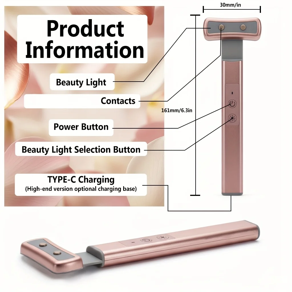 

Led Facial Massager, Multi-Color Modes, Fragrance-Free, USB Rechargeable Eye and Facial Massager Skincare Tool, Ideal for Gift Giving.