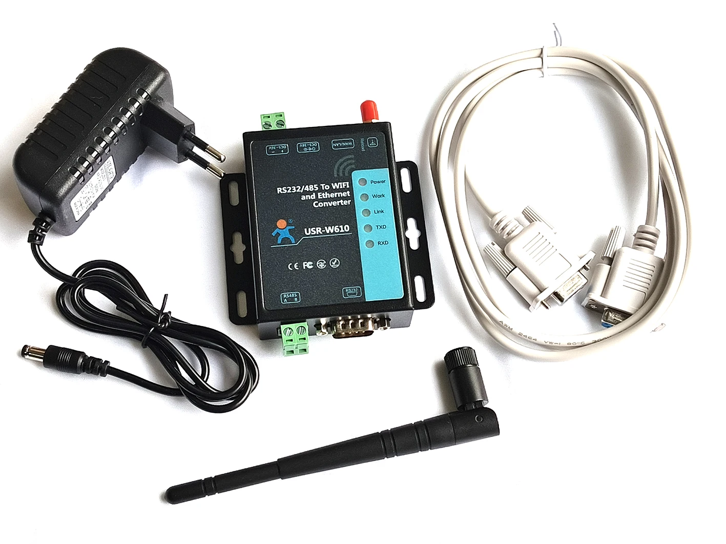 USR-W610 RS232 RS485 Serial to WiFi Ethernet Server Industrial Serial WiFi Device Converter